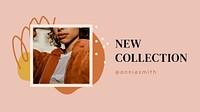 New collection banner template, shopping advertisement vector