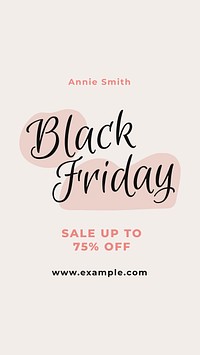 Black Friday ad template, social media story vector