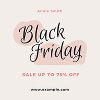 Black Friday ad template, social media post vector