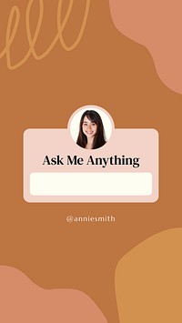 Ask me anything template, social media story in earth tone vector