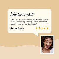 Minimal testimonial template, Instagram post ad vector