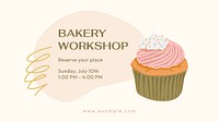 Bakery workshop template, blog banner ad vector