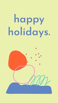 Cute memphis Instagram story template, holiday greeting psd