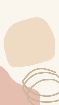 Cute memphis iPhone wallpaper, circle frame, beige background