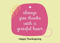 Pink memphis template, blog banner with happy thanksgiving text vector