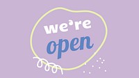 We're open template, blog banner in cute design vector