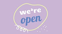 We're open template, blog banner in cute design psd