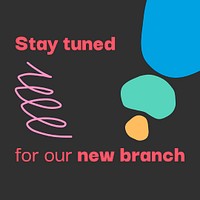 Stay tuned business template, memphis doodle design psd