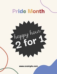 Pride month promotional template, business marketing ad vector