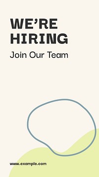 We're hiring template, job recruitment, minimal design vector