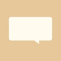 Speech bubble  sticker, beige rectangle shape vector