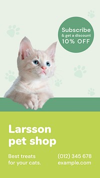 Pet shop Facebook story template for social media advertisement vector