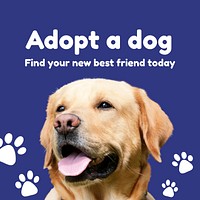 Dog adoption Instagram post template for social media advertisement psd