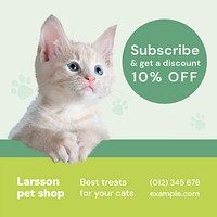 Pet shop Instagram ad template for social media advertisement vector