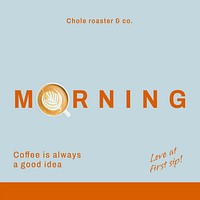 Morning coffee Instagram ad template, aesthetic food design vector