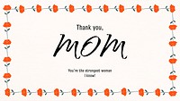 Floral mother's day template, blog banner greeting vector