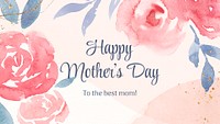 Pink watercolor template, Mother's Day celebration banner psd