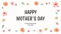 Floral mother's day template, blog banner greeting psd