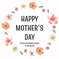 Floral mother's day template, Instagram post greeting vector