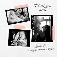 Aesthetic collage template, mother's day greeting post vector