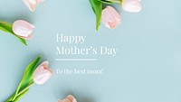 Tulip aesthetic blog banner template, happy mother's day greeting vector