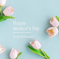 Tulip aesthetic Instagram post template, happy mother's day greeting vector