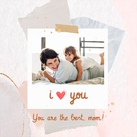 Aesthetic collage template, mother's day greeting post psd