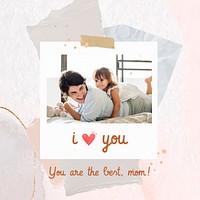 Aesthetic collage template, mother's day greeting post vector