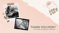 Aesthetic collage template, mother's day greeting banner psd