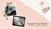 Aesthetic collage template, mother's day greeting banner vector