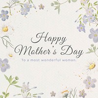 Aesthetic flower greeting template, mother's day celebration post vector