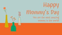 Cute mother's day template, floral blog banner psd