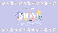 Aesthetic flower greeting template, mother's day celebration banner psd