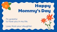 Cute mother's day template, floral blog banner psd