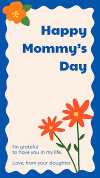 Cute mother's day template, floral Instagram story vector