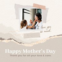 Aesthetic collage template, mother's day greeting post psd