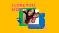 Colorful memphis template, greeting banner for mother's day psd