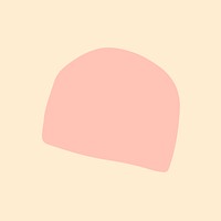 Pink semicircle sticker, geometrical shape vector