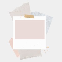 Instant photo frame background, aesthetic design psd