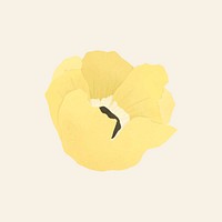 Aesthetic flower sticker, yellow collage element vector