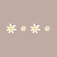 Daisy border sticker, cute flower clipart vector