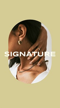 Beauty marketing Instagram story template, jewelry & accessories business design psd