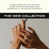 New collection Instagram post template, jewelry business design psd