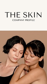 Skincare Facebook story template, company profile design vector