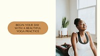 Health & wellness presentation template, yoga class design psd