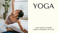 Yoga course presentation template, health & wellness design psd