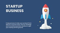 Startup business blog banner template, editable 3D design vector