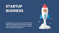 Startup business blog banner template, editable 3D design psd