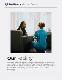 Medical facility flyer template, healthcare business psd