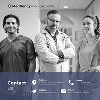 Contact information Facebook post template, medical psd